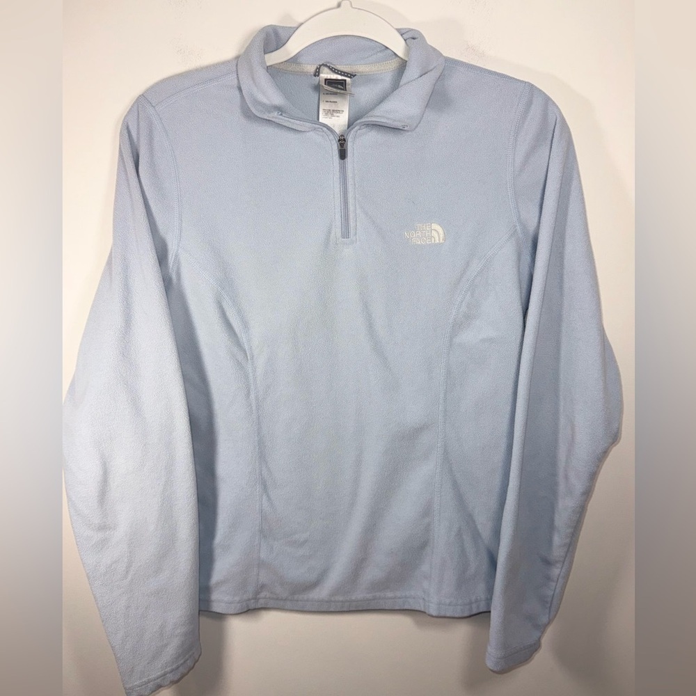 The North Face Blue Half-Zip Fleece Long Sleeve Pullover Sweatshirt Size Medium